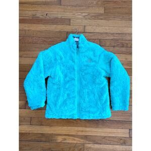 The North Face Girl's Reversible Mossbud Swirl Jacket Teal Blue  Sz Large 14 16